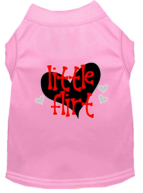 Little Flirt Screen Print Dog Shirt Light Pink XS